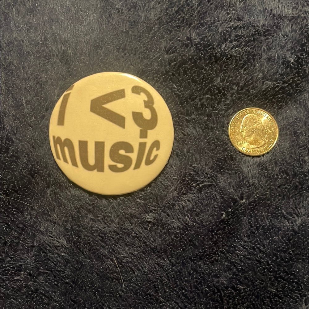 I <3 Music Button Pin